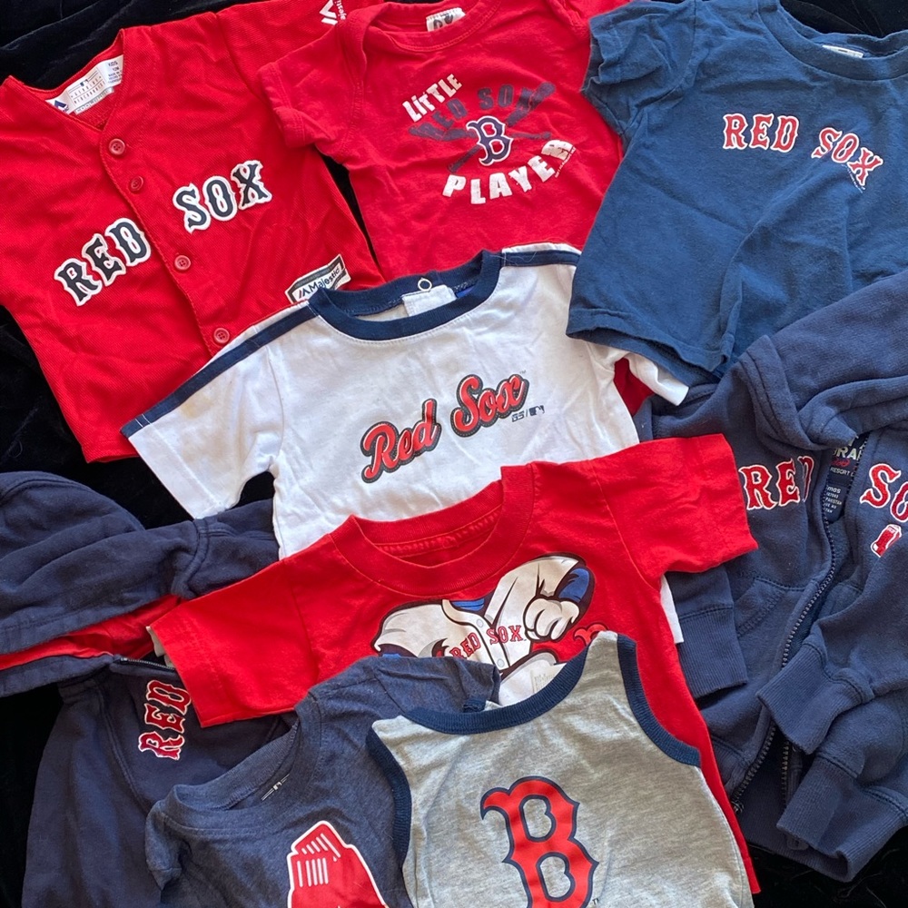 Lot of used baby and toddler Red Sox apparel
